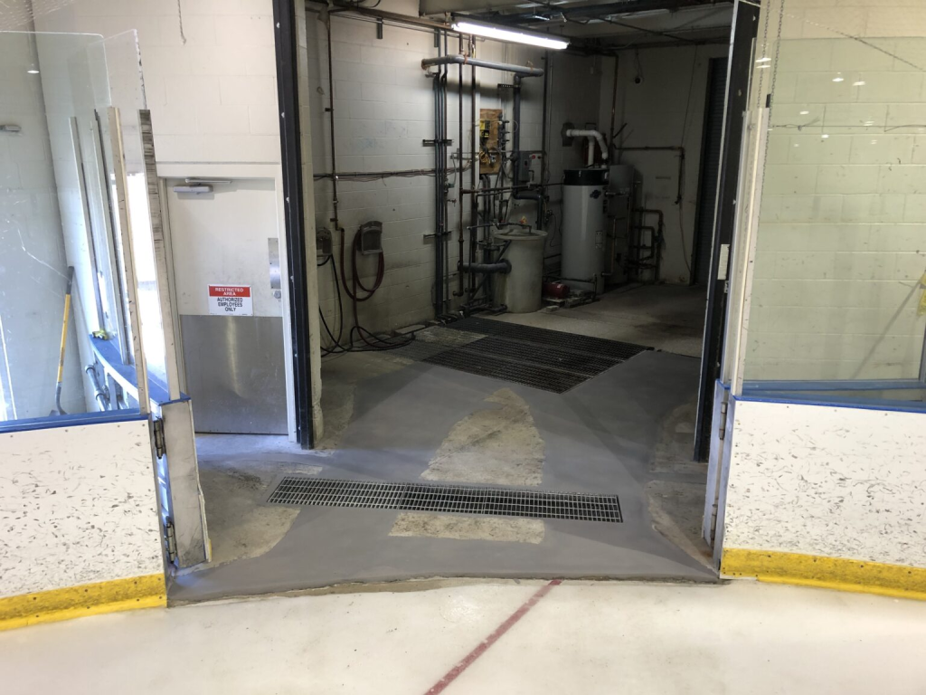 Área de mantenimiento de hielo reparada